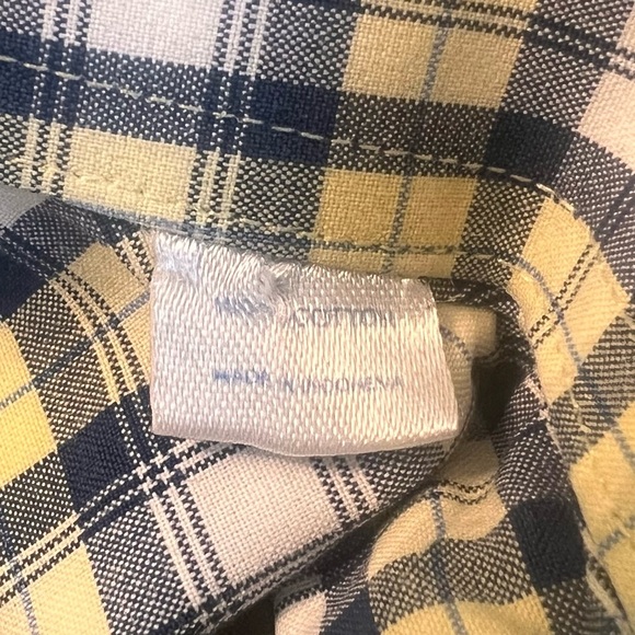 Southern Tide Men’s Blue and Yellow Plaid Casual Button Down Shirt - Medium - Picture 7 of 9
